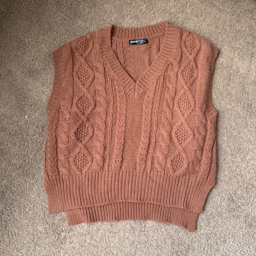 Brown sweater vest